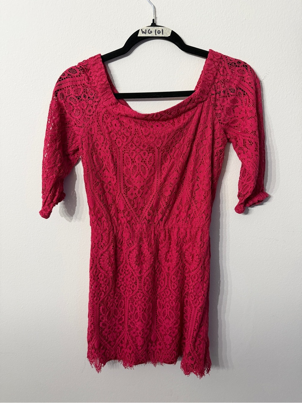 White House Black Market Fuchsia Lace Mini Dress